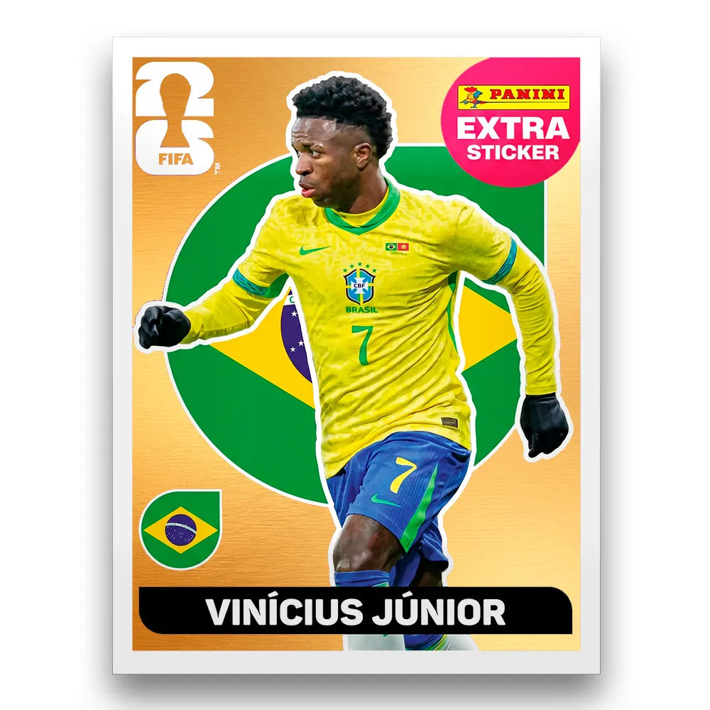 Figurinha Vinícius Júnior Extra Sticker Legend FIFA World Cup 2026™
