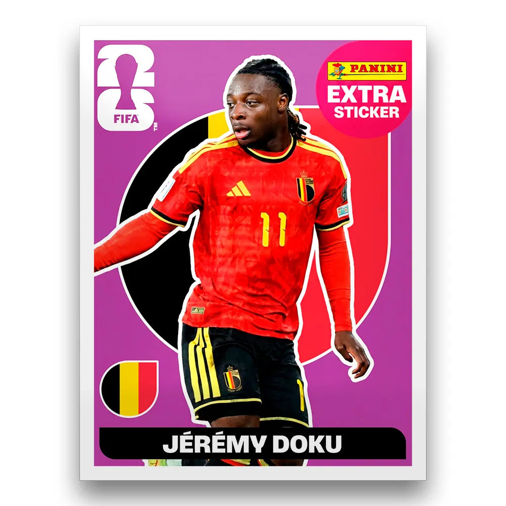 Figurinha Jérémy Doku Extra Sticker Legend FIFA World Cup 2026™