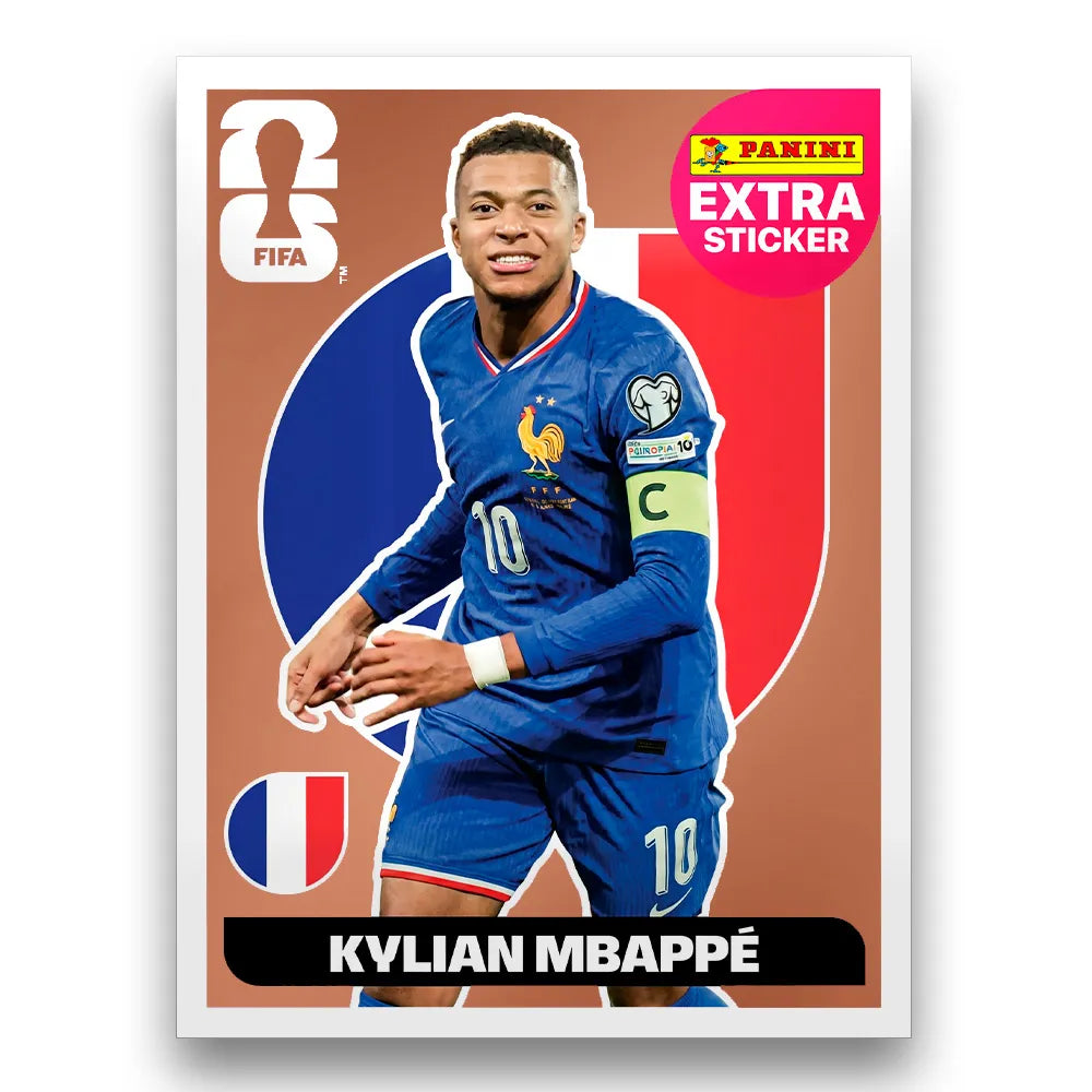 Figurinha Kylian Mbappé Extra Sticker Legend FIFA World Cup 2026™