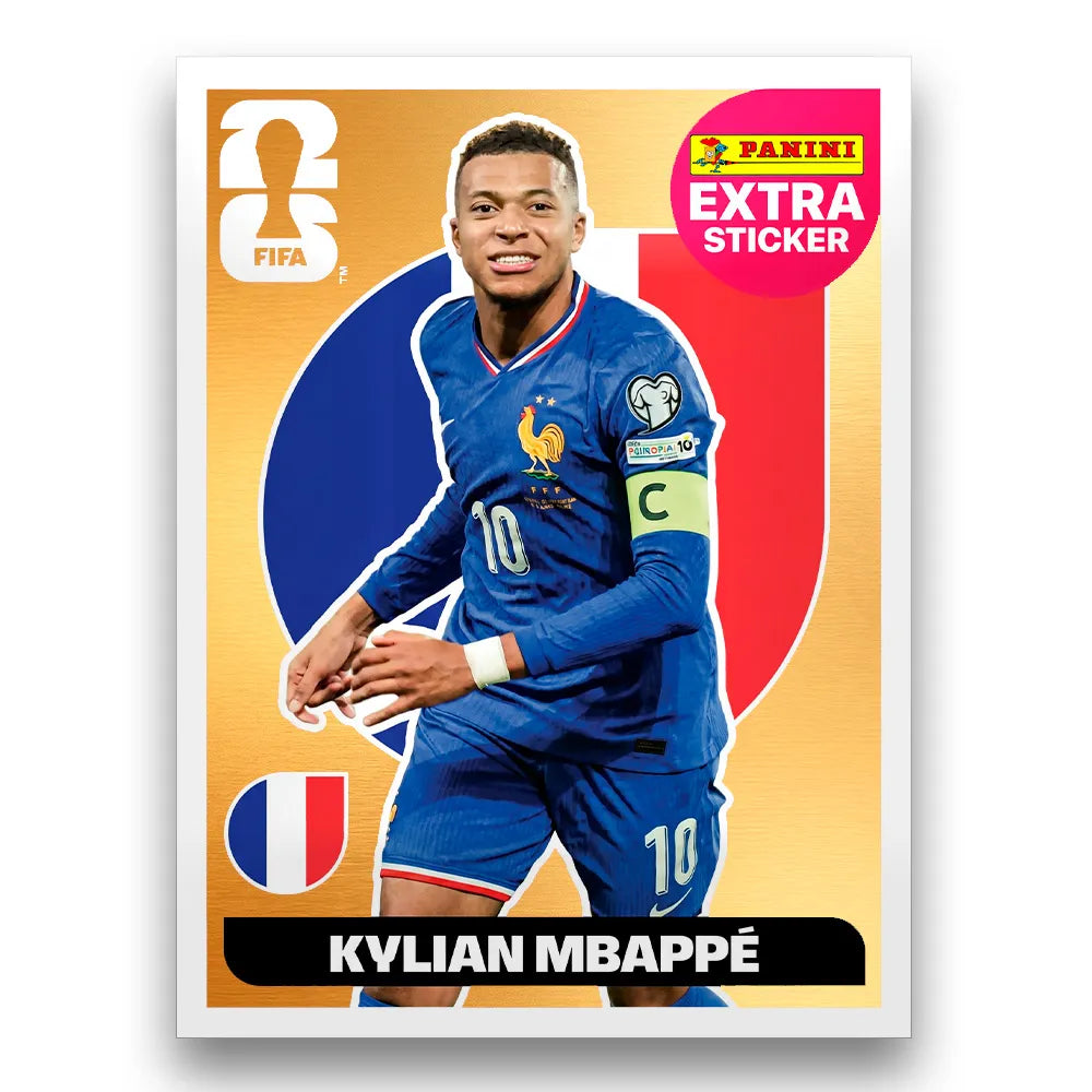 Figurinha Kylian Mbappé Extra Sticker Legend FIFA World Cup 2026™
