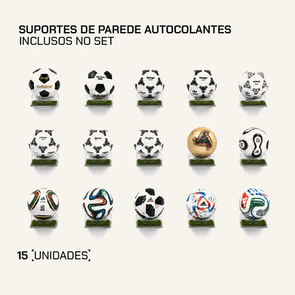 Set de 15 Mini Bolas Históricas FIFA World Cup 26™ + 15 Suportes de Parede Autocolantes