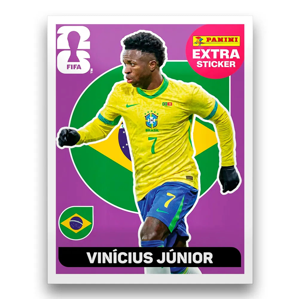Figurinha Vinícius Júnior Extra Sticker Legend FIFA World Cup 2026™