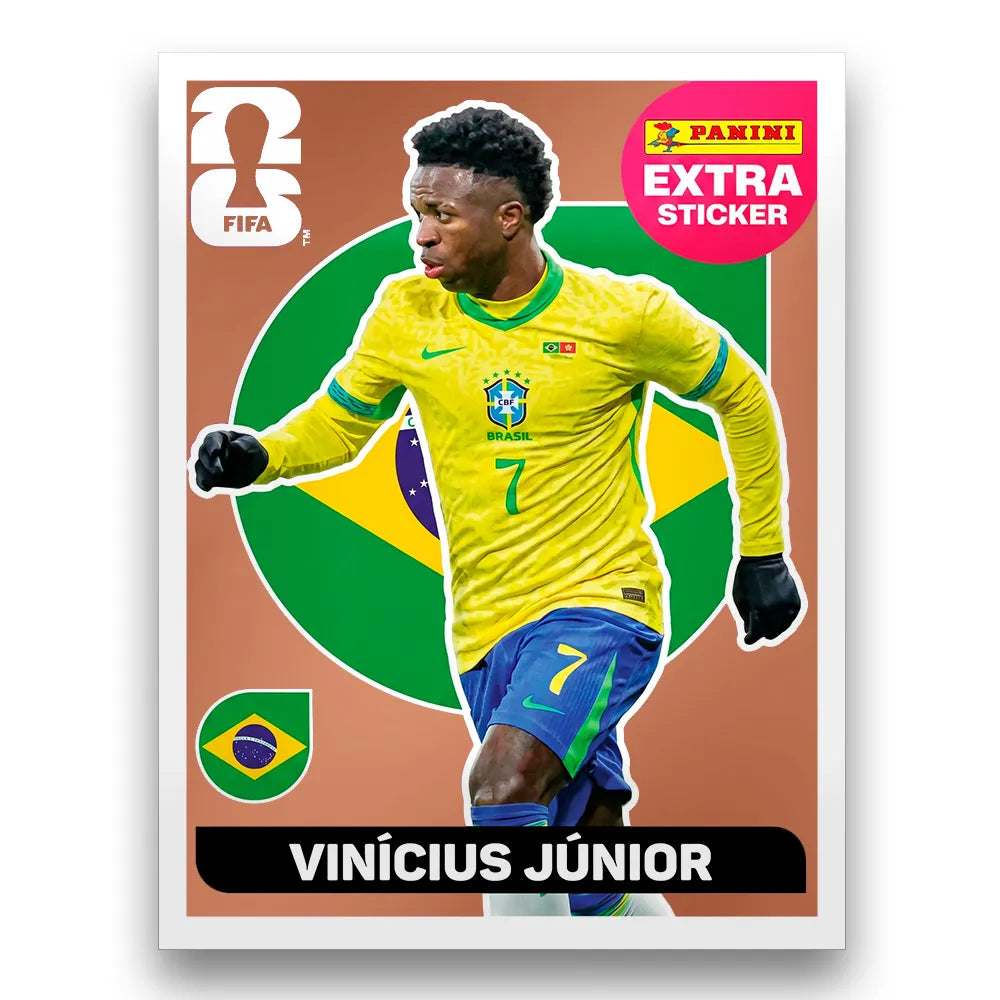 Figurinha Vinícius Júnior Extra Sticker Legend FIFA World Cup 2026™